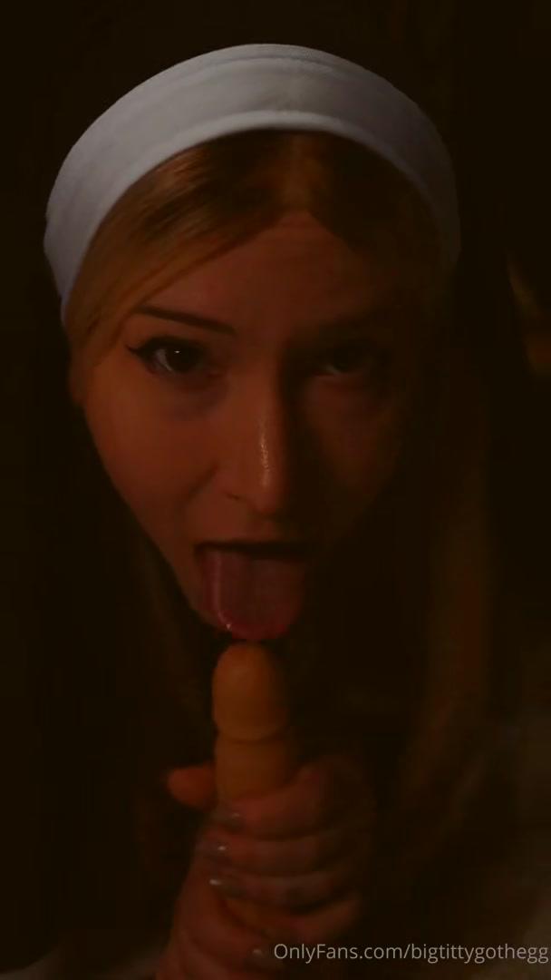 bigtittygothegg blowjob nun role play onlyfans video leaked lcrmhd 1