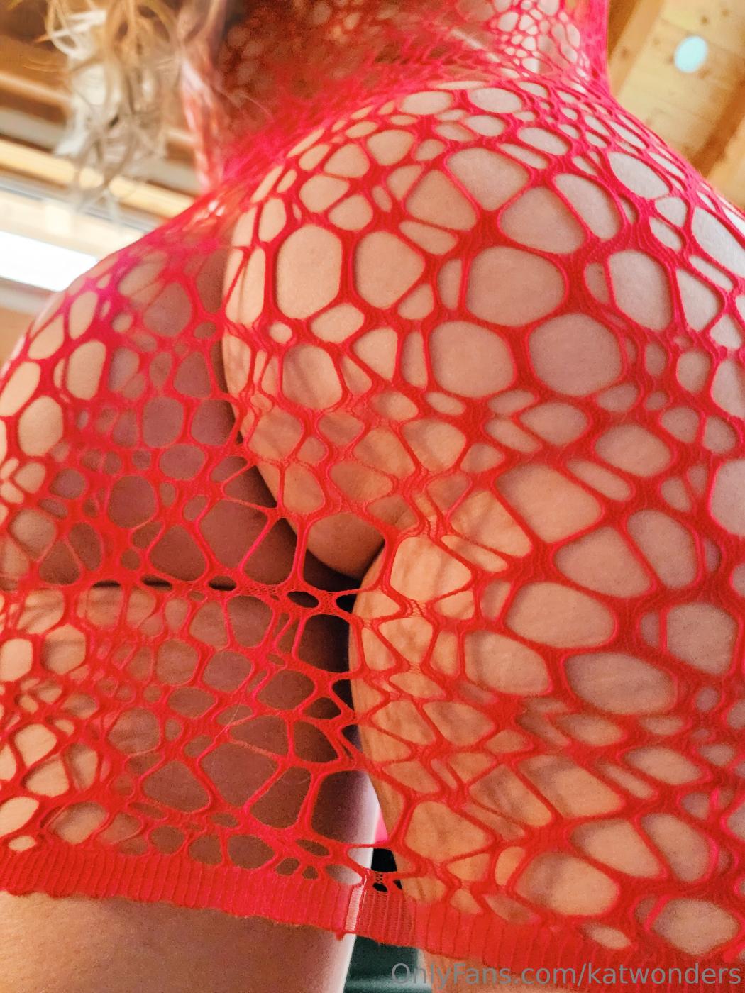kat wonders nude red fishnet bodysuit onlyfans set leaked