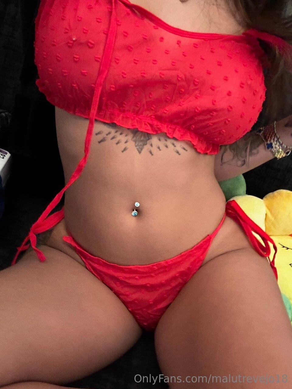 malu trevejo sexy see through red outfit onlyfans set leaked dnnbie