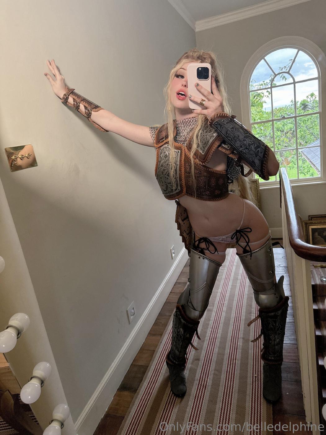 belle delphine female knight cosplay onlyfans set leaked