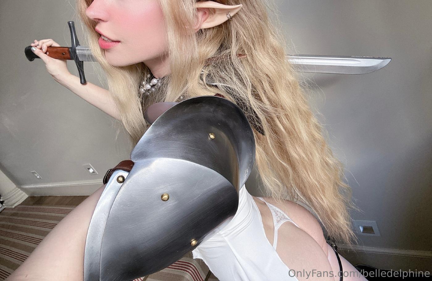 belle delphine sexy elf warrior cosplay onlyfans set leaked bpkdtm