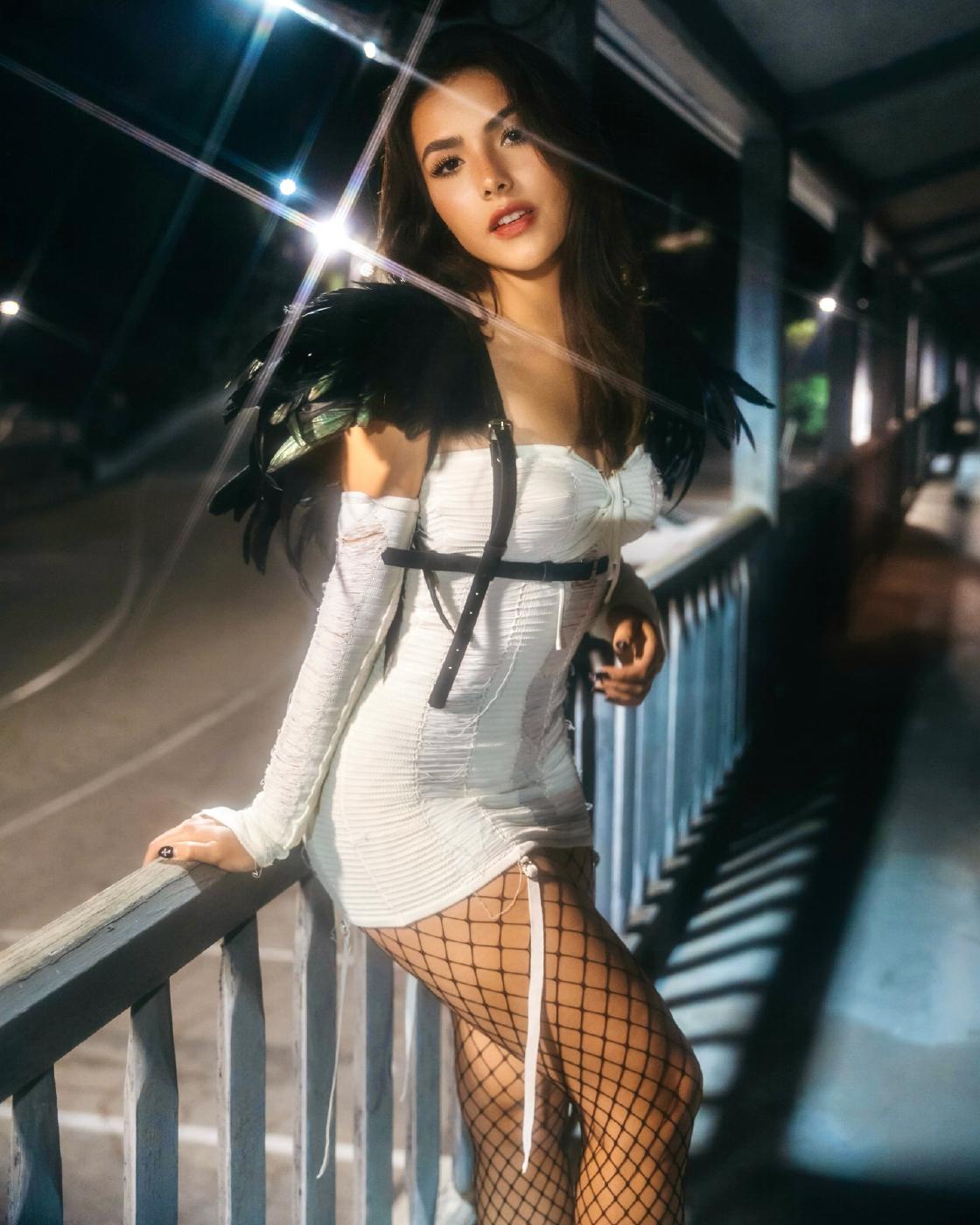 andrea botez sexy dress fishnet set leaked vemlxz 1