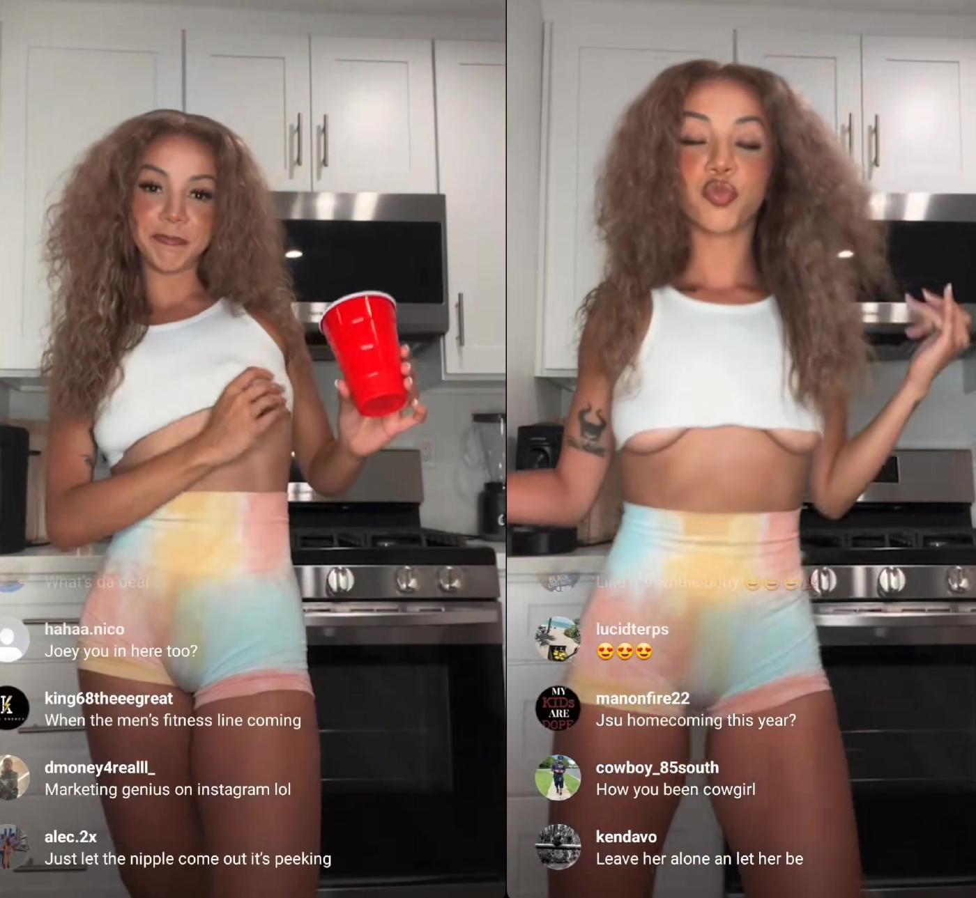 brittany renner nude nipple slip livestream video leaked inhhwy 1