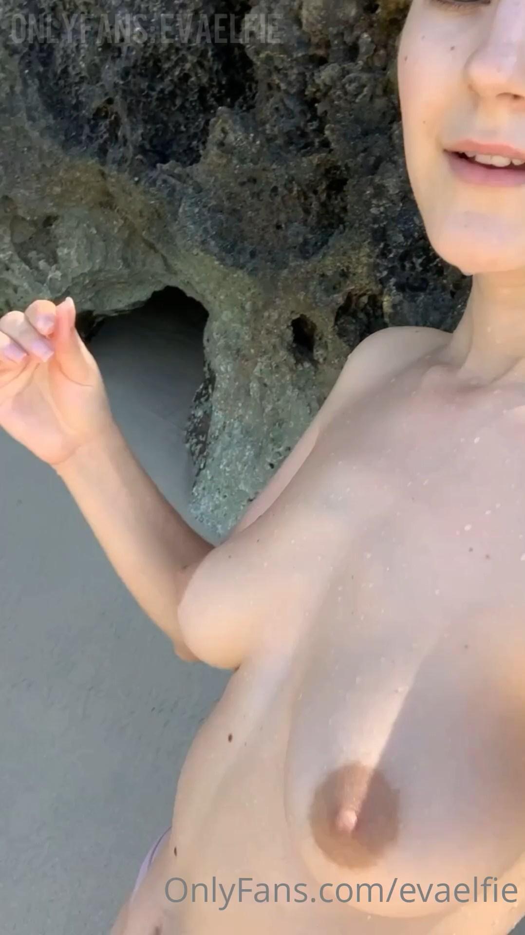 eva elfie nude selfie beach tease onlyfans video leaked tghtqt