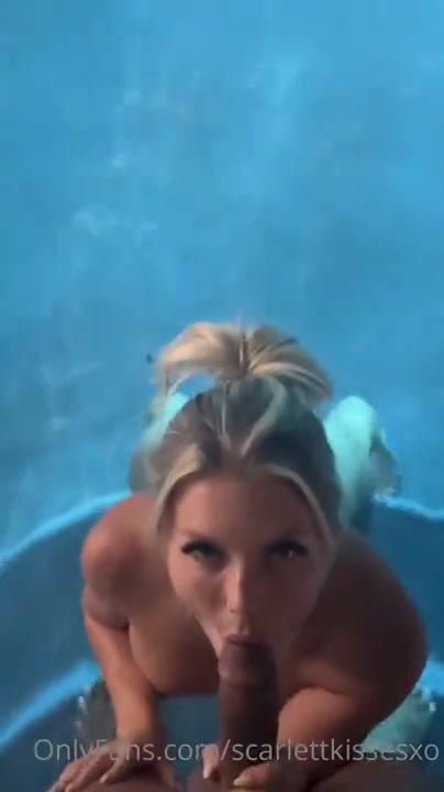 scarlettkissesxo outdoor pool blowjob onlyfans video leaked klnnmj influencers gonewild
